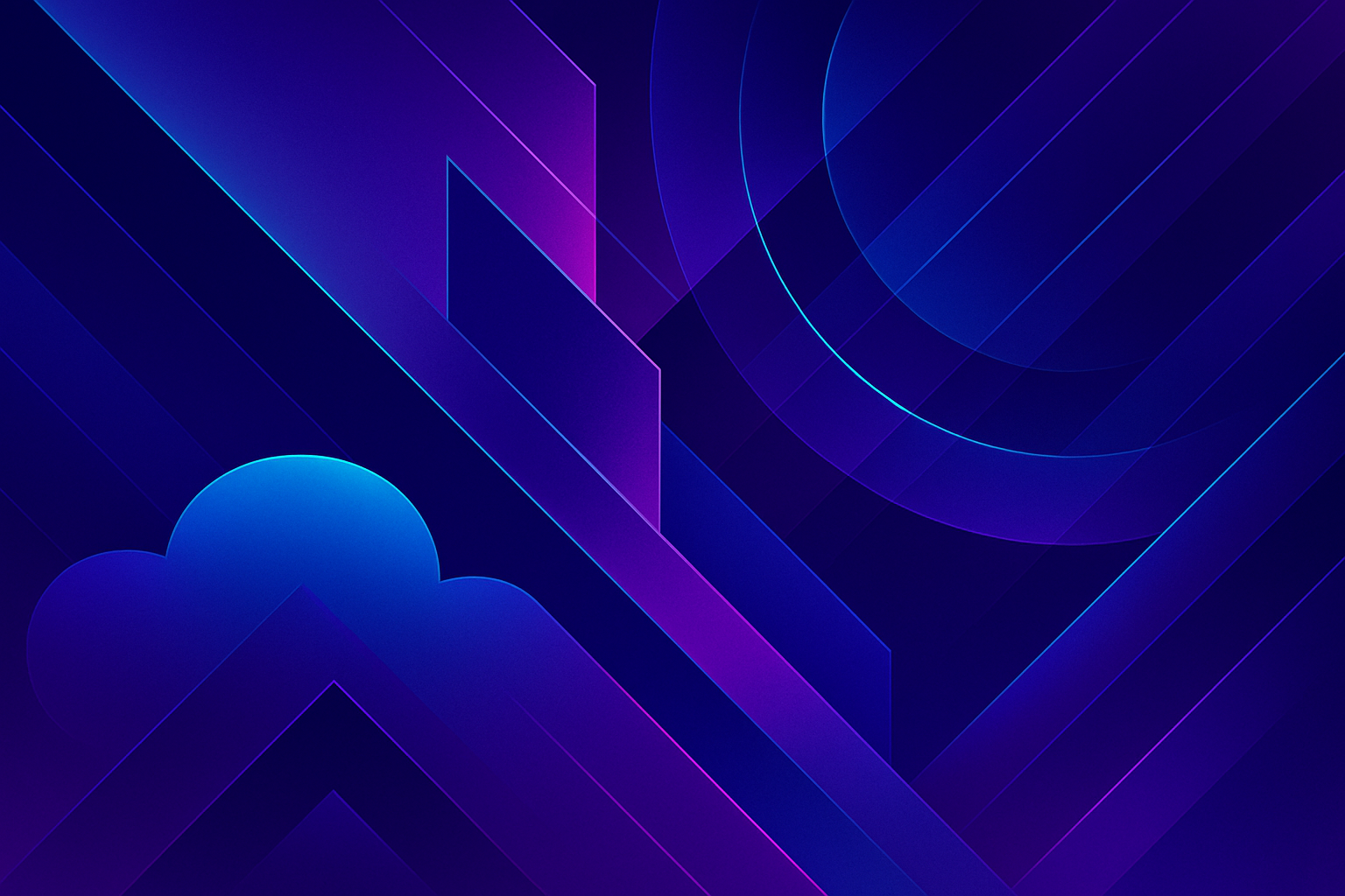 Abstract geometric background representing modern cloud computing AI and Kubernetes expertise No icons no text no direct representations  only metaphorical abstract forms Use layered gradients clean angular shapes and rhythmic repetition to convey co